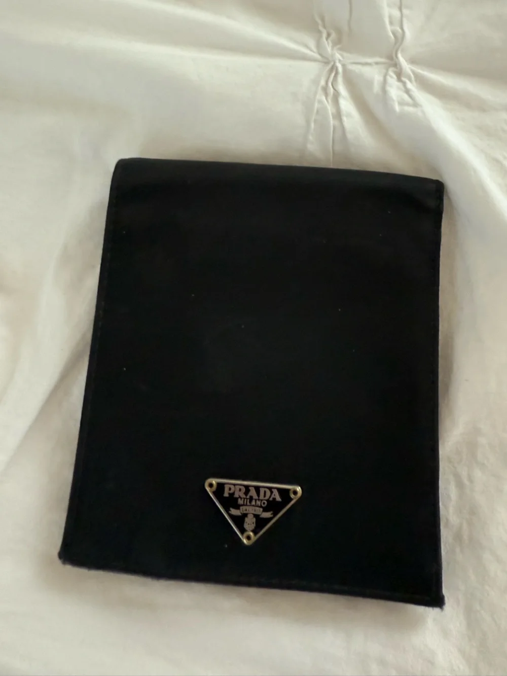 Prada triangle logo bifold wallet